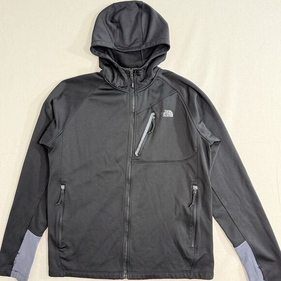 Mens The North Face Hoodie Full Zip Jacket Size Large Black - Picture 1 of 8